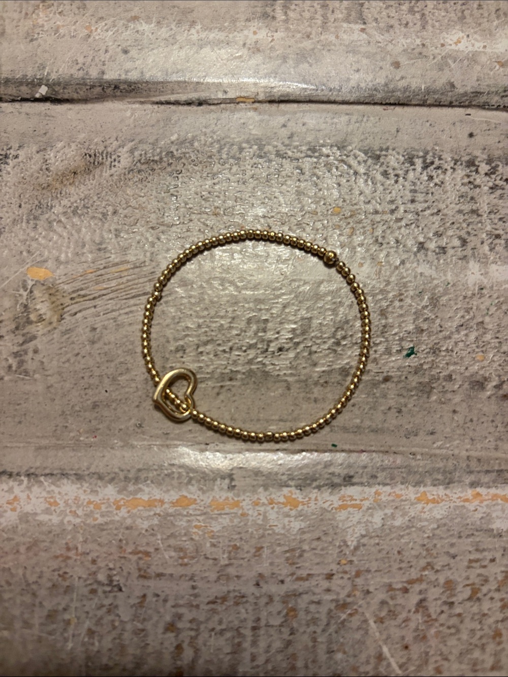 Enewton Delicate Gold Beaded Bracelet with Heart Charm
